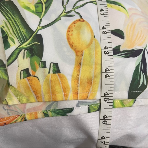 Yellow green cold shoulder smocked top high waisted wide leg pants set - Picture 7 of 12